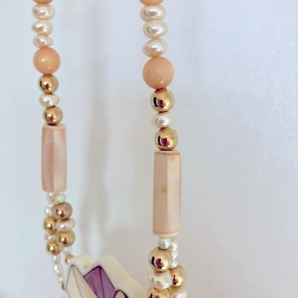 Vintage Karla Jordan Flower Pendant Statement Necklace - Picture 4 of 12